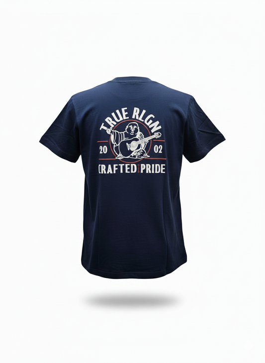 Playera True Religion Azul Estampado logo Budda