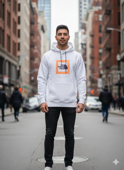 Sudadera con capucha  The North Face blanca cuadro pecho