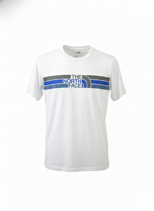 Playera The North Face estampados barras Blanca