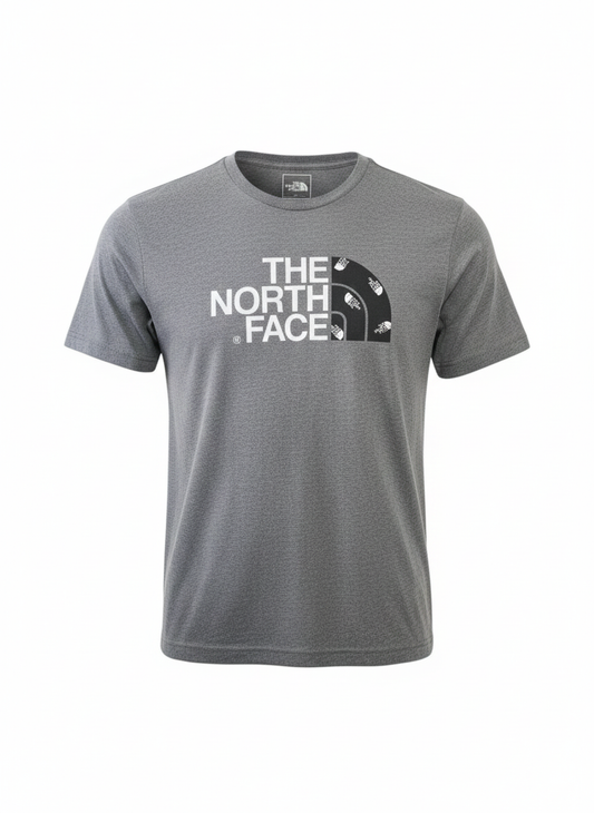 Playera The North Face Gris logo estampado pecho