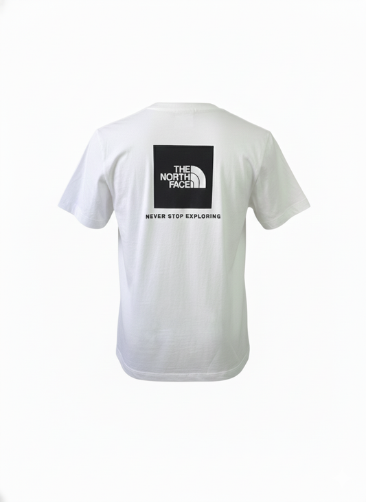 Playera The North Face Blanca logo con cuadro