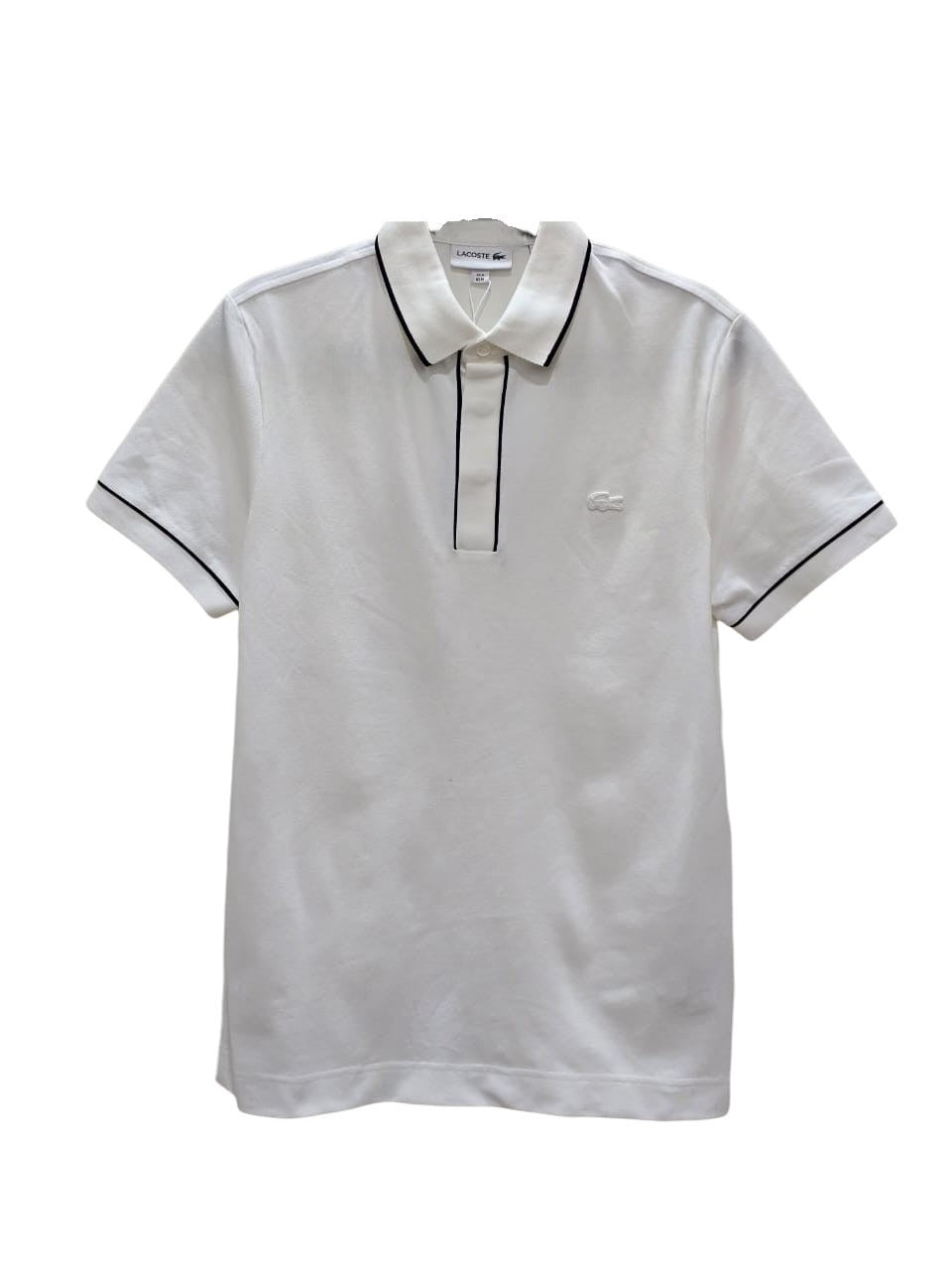 Polo de Piqué Lacoste Blanca, Corte Regular