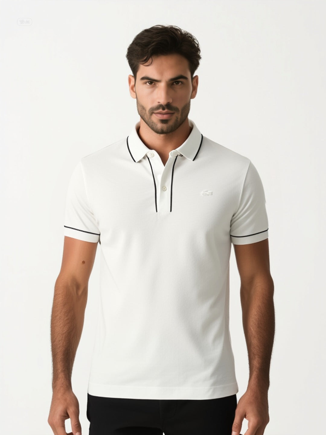 Polo de Piqué Lacoste Blanca, Corte Regular