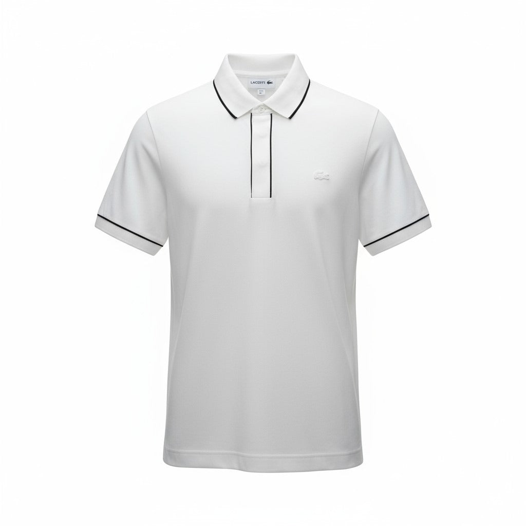 Polo de Piqué Lacoste Blanca, Corte Regular