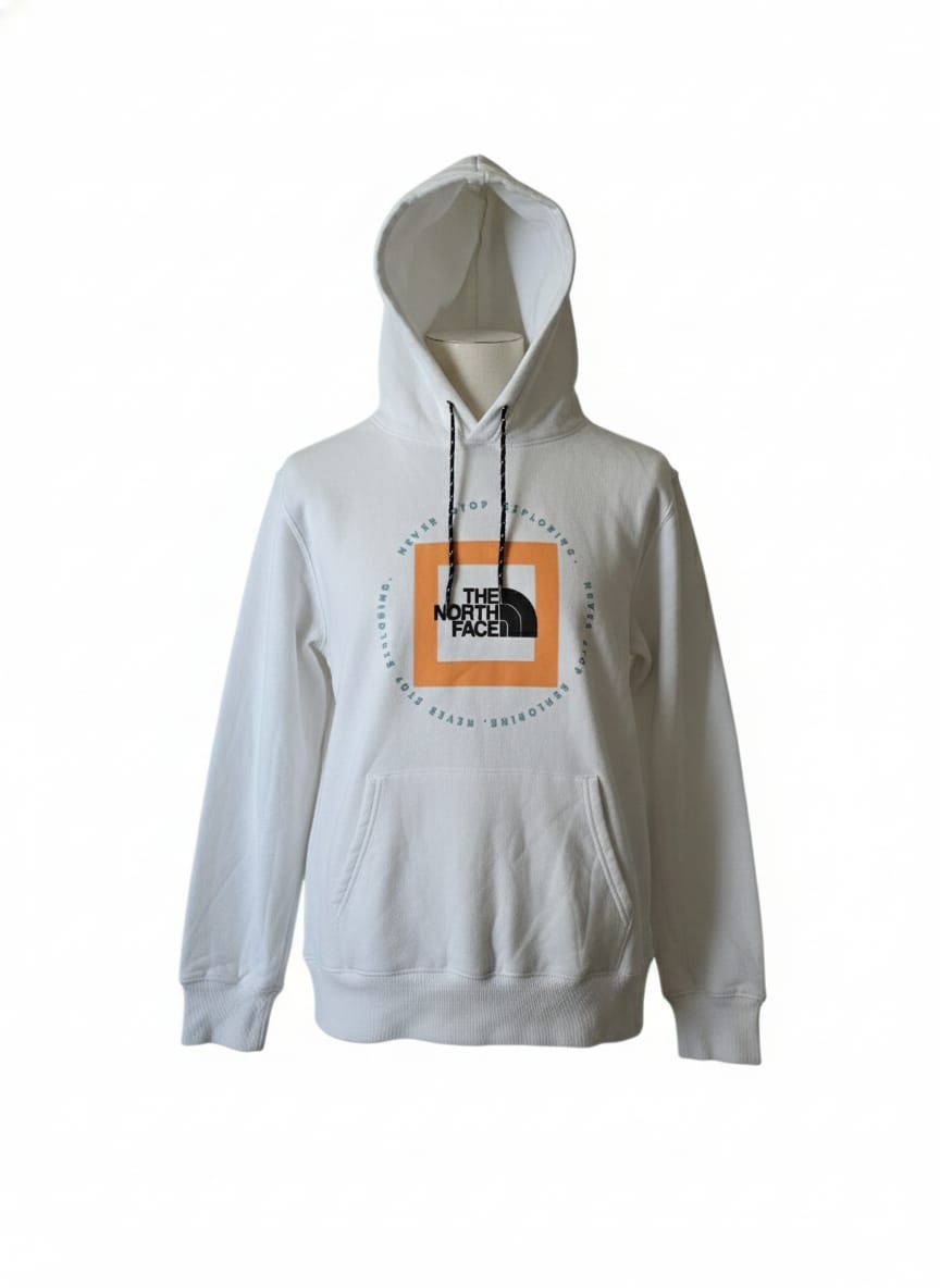 Sudadera con capucha  The North Face blanca cuadro pecho